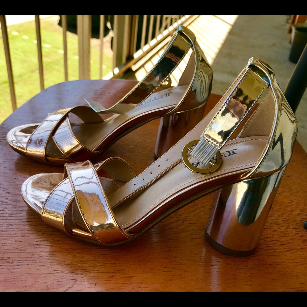Justfab metallic heels for cheap! Worn once